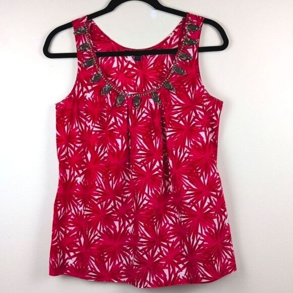 Boden Pink Floral Embellished Sleeveless Blouse Top Size 10 - Picture 9 of 9